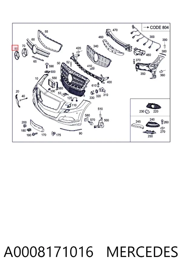 Emblemat na atrapę chłodnicy A0008171016 Mercedes