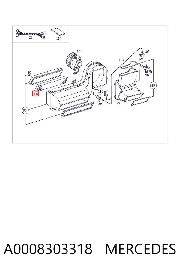 Filtr kabiny A0008303318 Mercedes