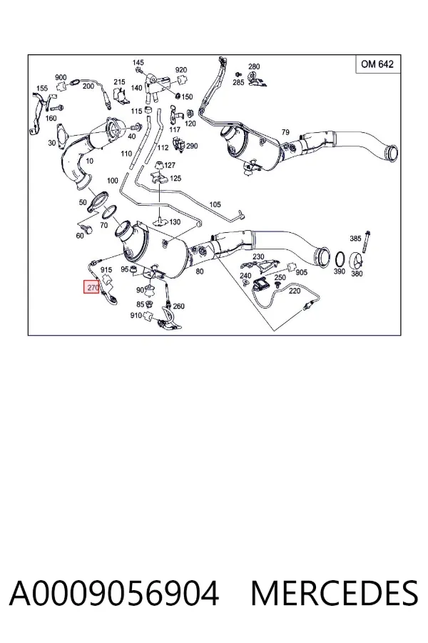 Czujnik temperatury spalin, filtra cząstek stałych A0009056904 Mercedes