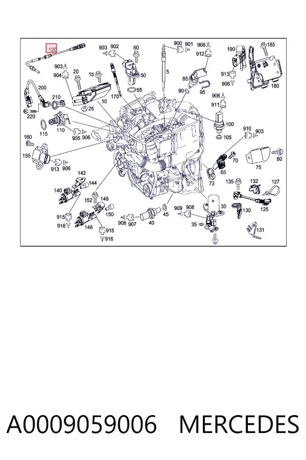 Czujnik temperatury spalin, przed turbiną A0009059006 Mercedes