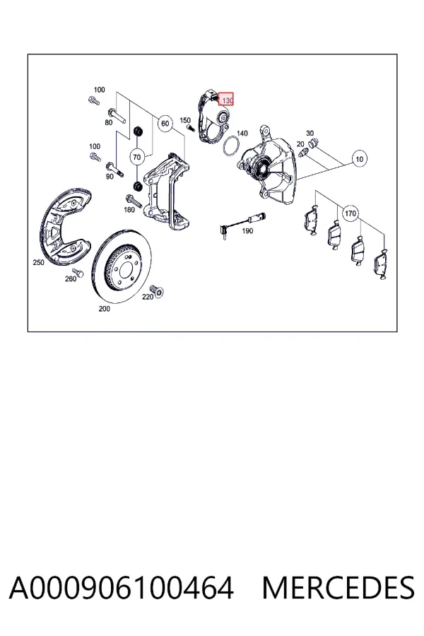 Silniczek zacisku hamulcowego tylnego A000906100464 Mercedes