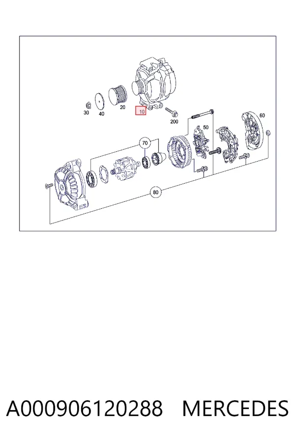 Alternator A000906120288 Mercedes