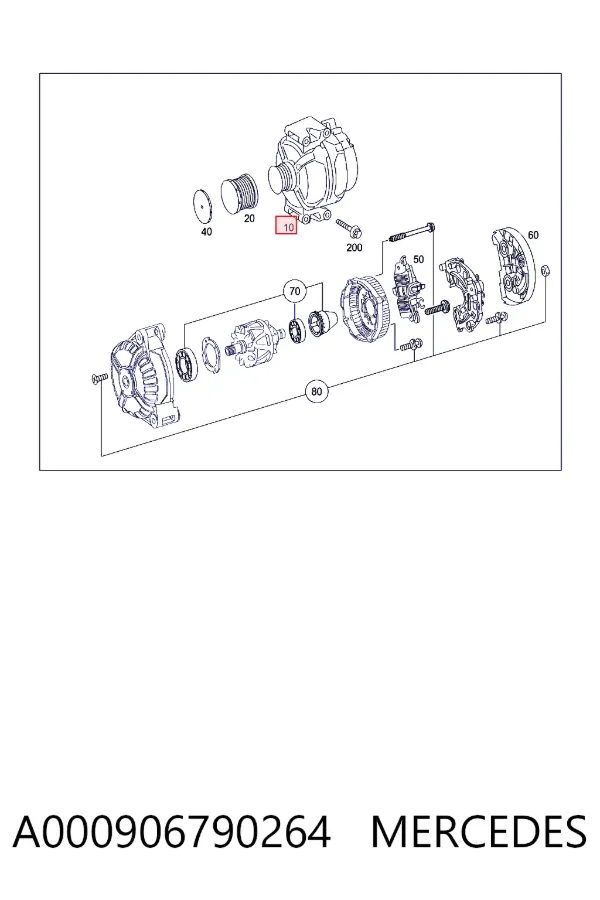 Alternator A000906790264 Mercedes