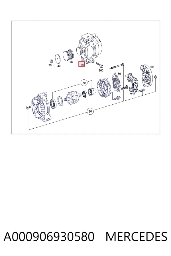 Alternator A000906930580 Mercedes