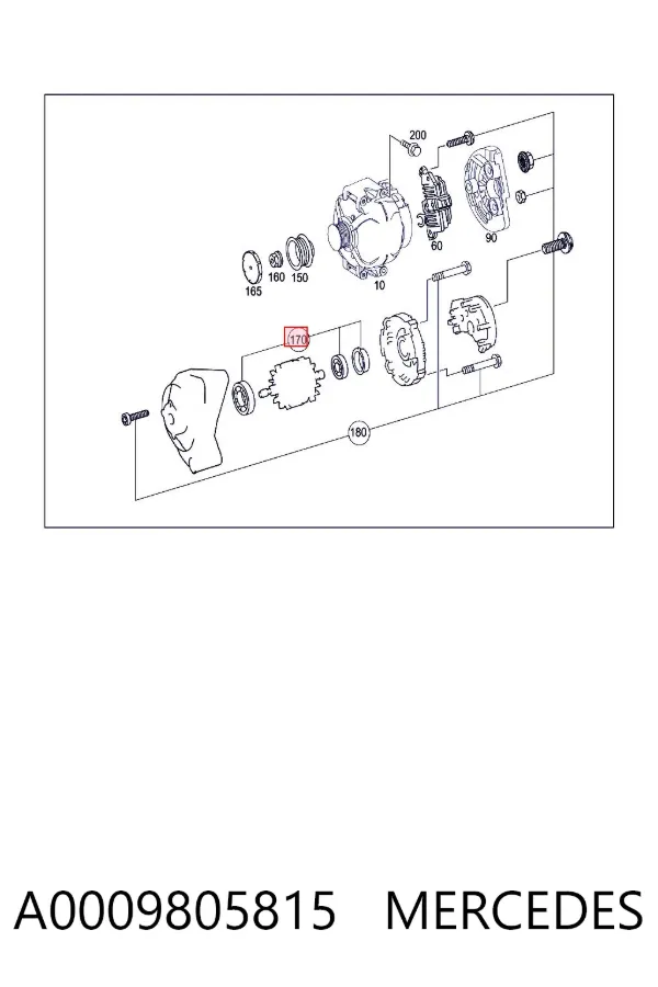 Łożysko alternatora A0009805815 Mercedes