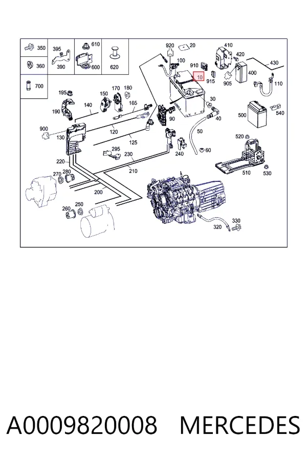 Bateria (akumulator) A0009820008 Mercedes