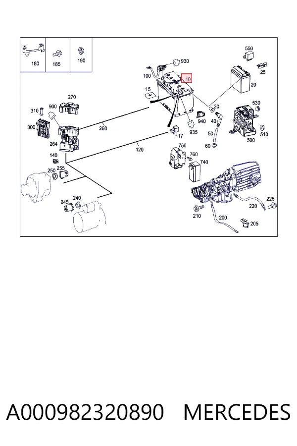 Bateria (akumulator) A000982320890 Mercedes