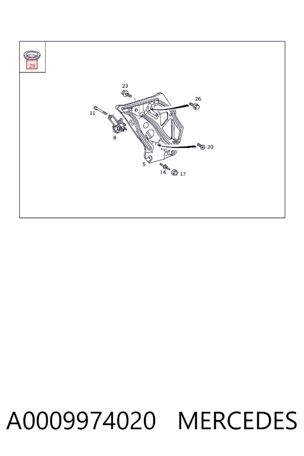 Korek zbiornika spryskiwacza A0009974020 Mercedes