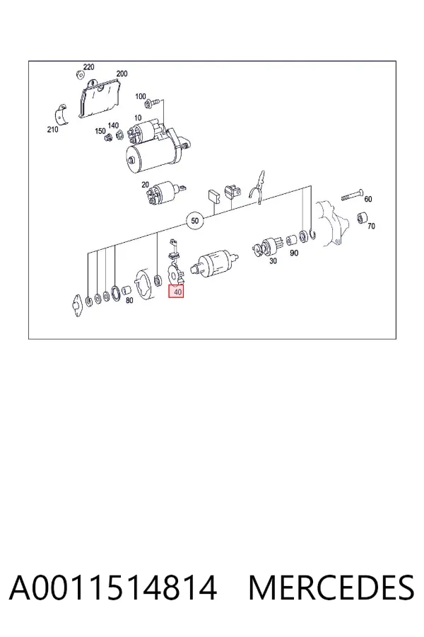 Uchwyt szczotki rozrusznika A0011514814 Mercedes