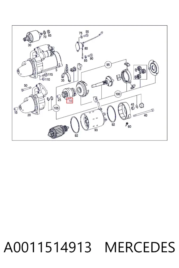 Bendiks rozrusznika A0011514913 Mercedes