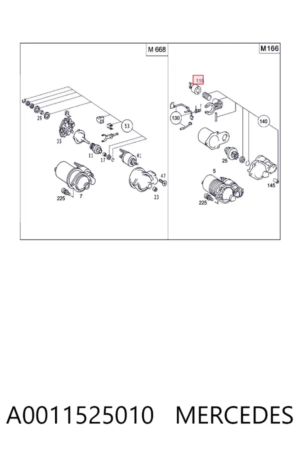 Elektromagnes rozrusznika A0011525010 Mercedes