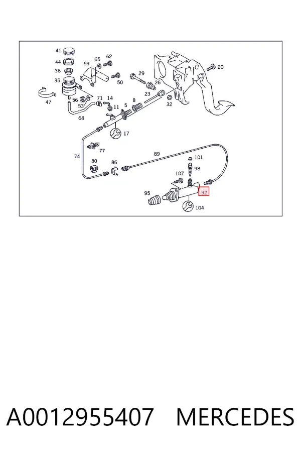 Cylinder roboczy sprzęgła A0012955407 Mercedes