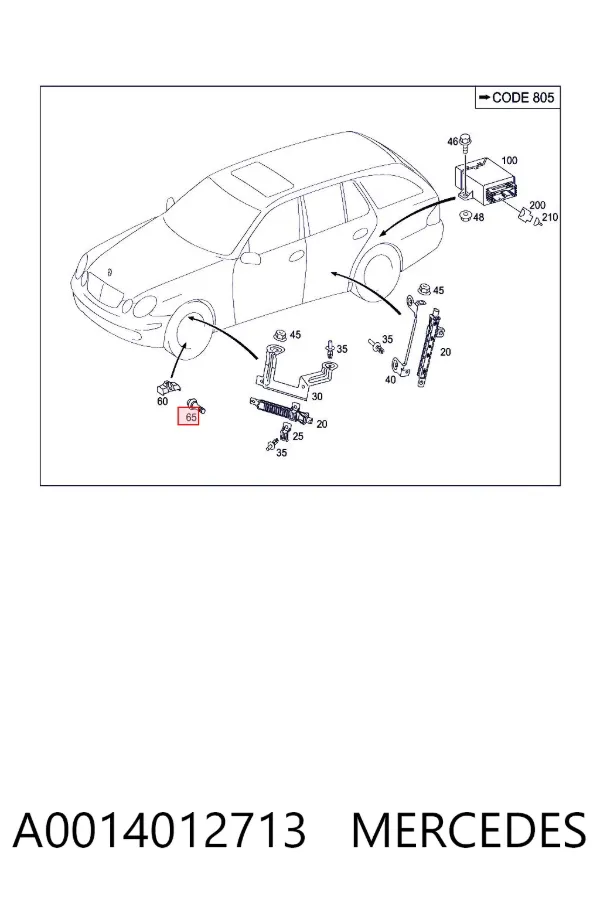 Czujnik ciśnienia w oponach A0014012713 Mercedes
