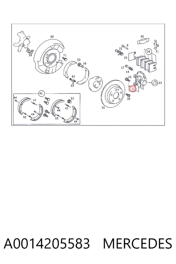 Zacisk hamulcowy tylny lewy A0014205583 Mercedes