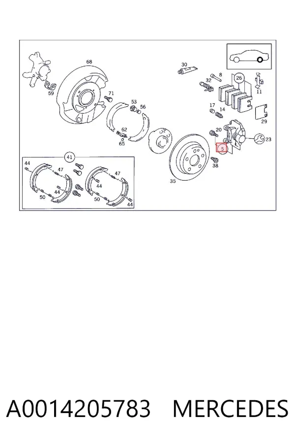 Zacisk hamulcowy tylny lewy A0014205783 Mercedes