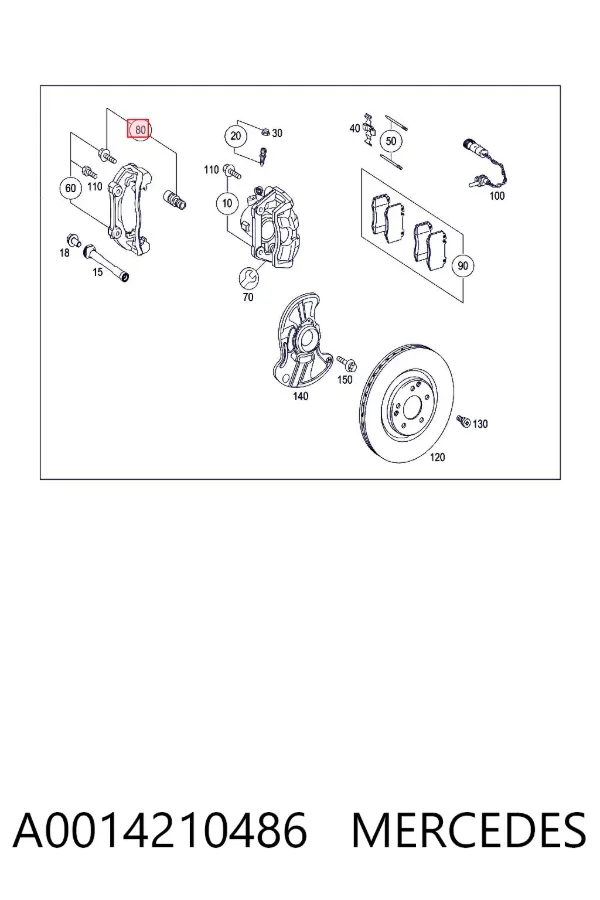 Zestaw naprawczy zacisku hamulcowego przedniego A0014210486 Mercedes