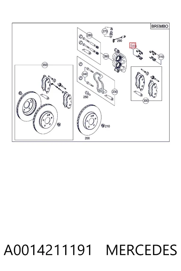 Sprężyna mocująca zacisku A0014211191 Mercedes