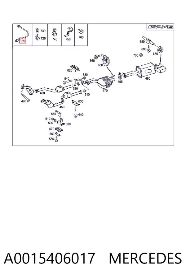 Sonda lambda czujnik tlenu po katalizatorze A0015406017 Mercedes