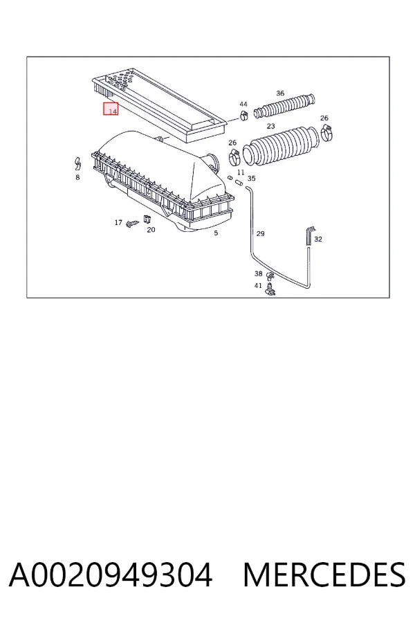 Filtr powietrza A0020949304 Mercedes