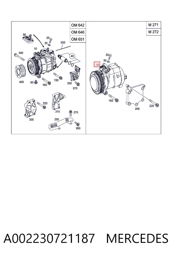 Sprężarka klimatyzacji A002230721187 Mercedes