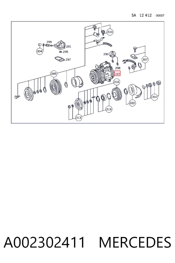 Sprężarka klimatyzacji A002302411 Mercedes