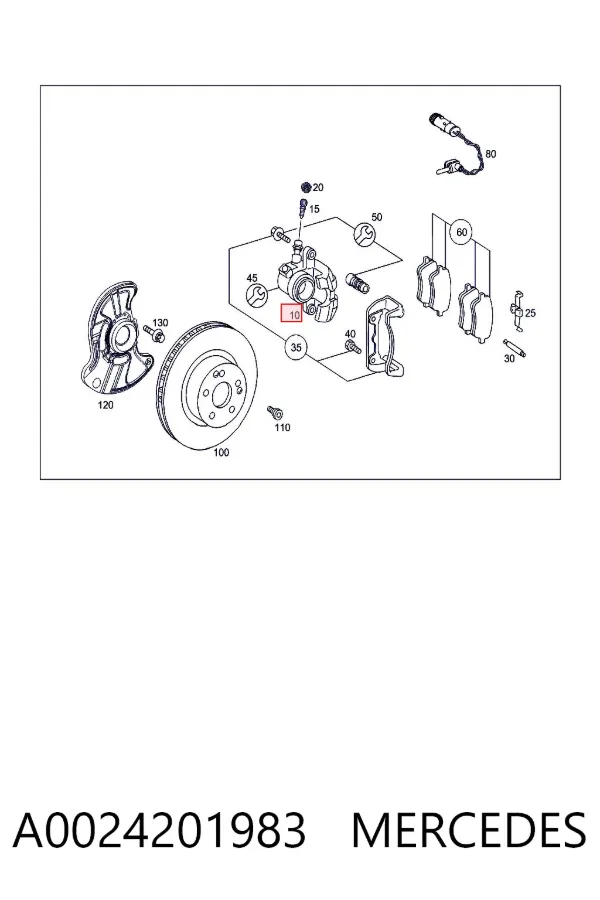Zestaw naprawczy zacisku hamulcowego przedniego A0024201983 Mercedes