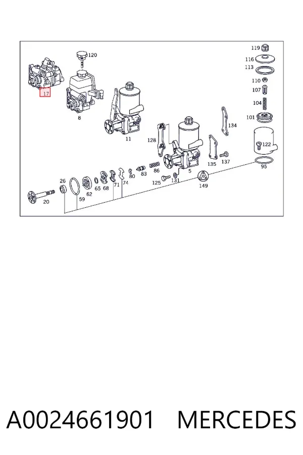 Pompa wspomagania hydraulicznego kierownicy A0024661901 Mercedes