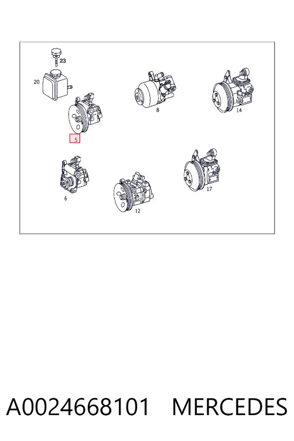 Pompa wspomagania hydraulicznego kierownicy A0024668101 Mercedes
