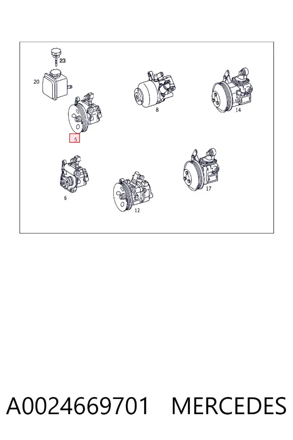 Pompa wspomagania hydraulicznego kierownicy A0024669701 Mercedes