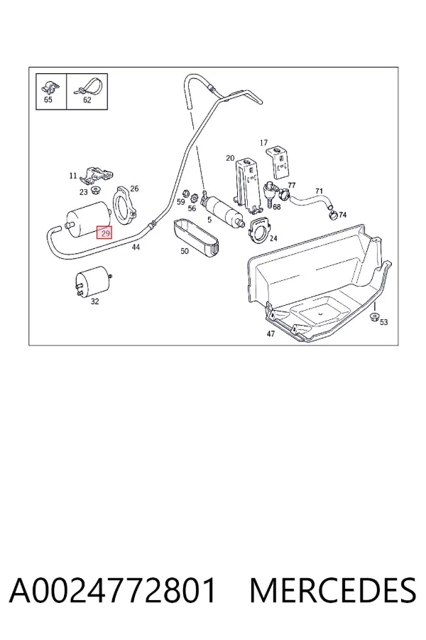 Filtr paliwa A0024772801 Mercedes