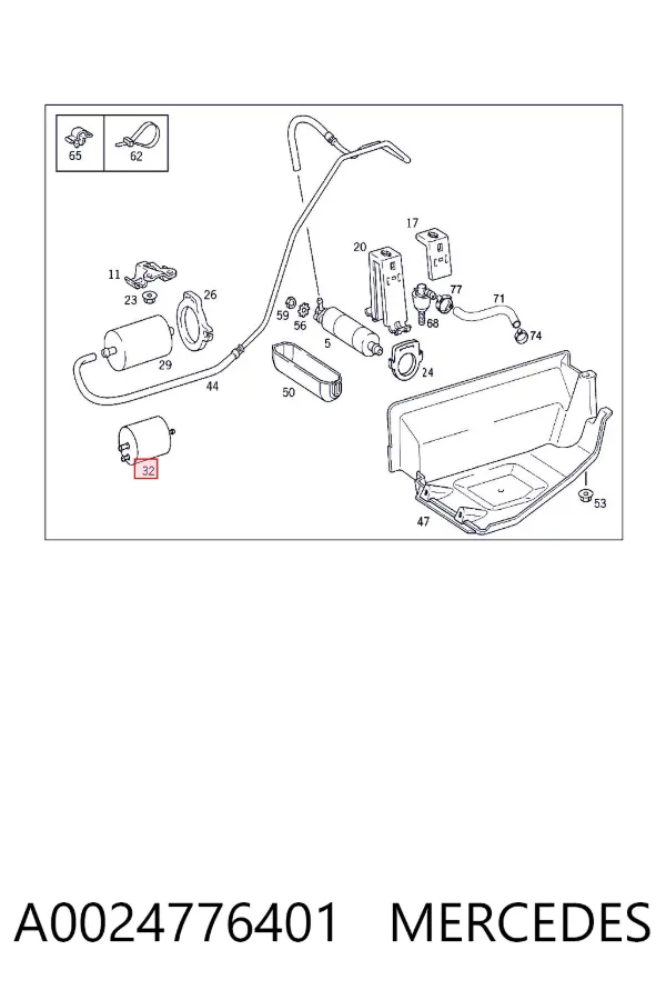 Filtr paliwa A0024776401 Mercedes