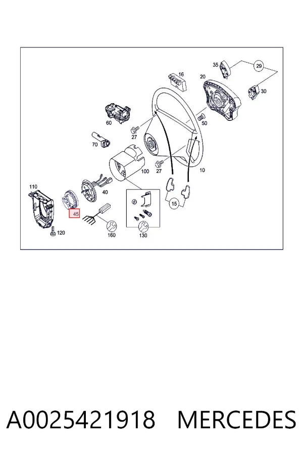Czujnik kąta skrętu kierownicy A0025421918 Mercedes
