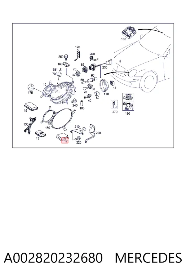 Urządzenie zapłonowe (ksenon) A002820232680 Mercedes