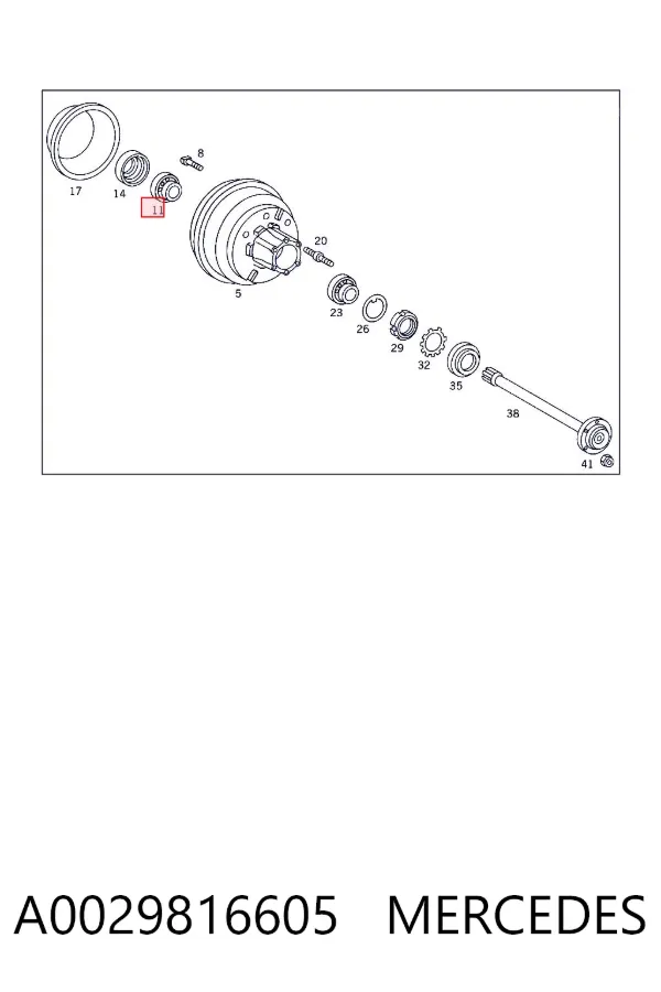 Łożysko piasty przedniej A0029816605 Mercedes