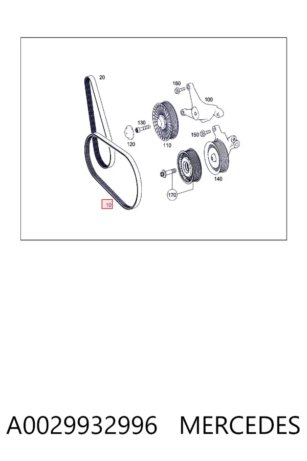 Pas napędowy mechanizmów A0029932996 Mercedes