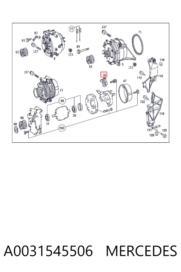 Regulator alternatora (przekaźnik ładowania) A0031545506 Mercedes