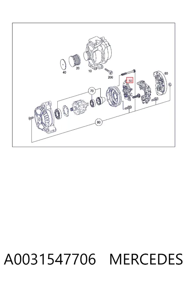 Regulator alternatora (przekaźnik ładowania) A0031547706 Mercedes