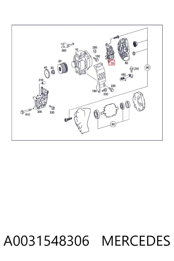 Regulator alternatora (przekaźnik ładowania) A0031548306 Mercedes