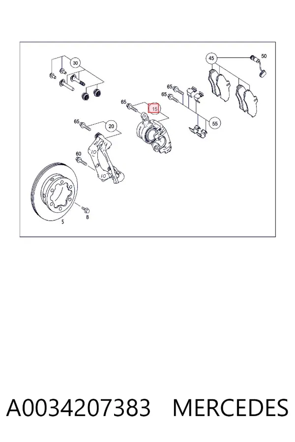 Zacisk hamulcowy tylny lewy A0034207383 Mercedes