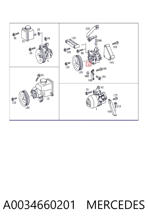 Pompa wspomagania hydraulicznego kierownicy A0034660201 Mercedes
