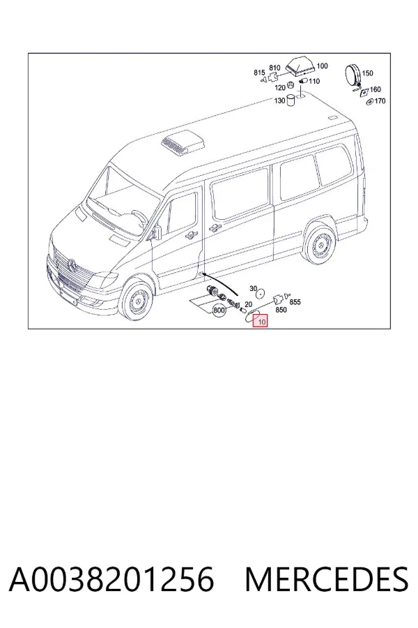 Lampa pozycyjna boczna (furgon) A0038201256 Mercedes