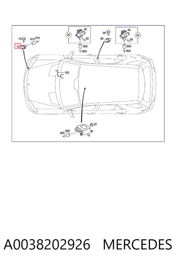 Czujnik AIRBAG przedni A0038202926 Mercedes