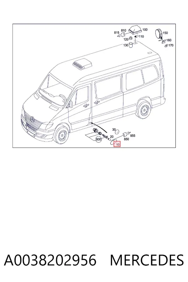 Lampa pozycyjna boczna (furgon) A0038202956 Mercedes