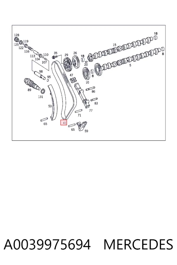 Łańcuch rozrządu A0039975694 Mercedes