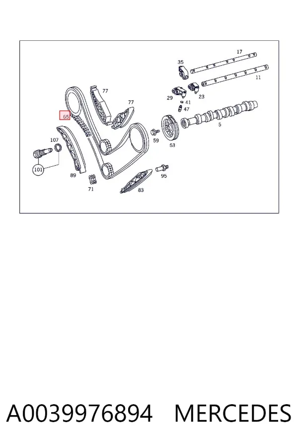 Łańcuch rozrządu A0039976894 Mercedes
