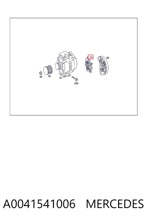 Regulator alternatora (przekaźnik ładowania) A0041541006 Mercedes