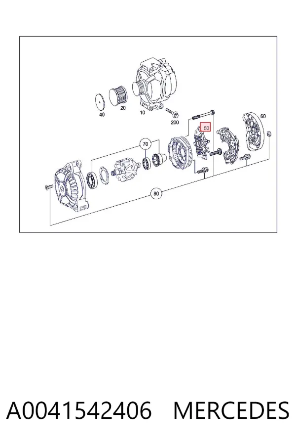 Regulator alternatora (przekaźnik ładowania) A0041542406 Mercedes
