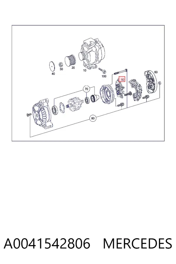 Regulator alternatora (przekaźnik ładowania) A0041542806 Mercedes