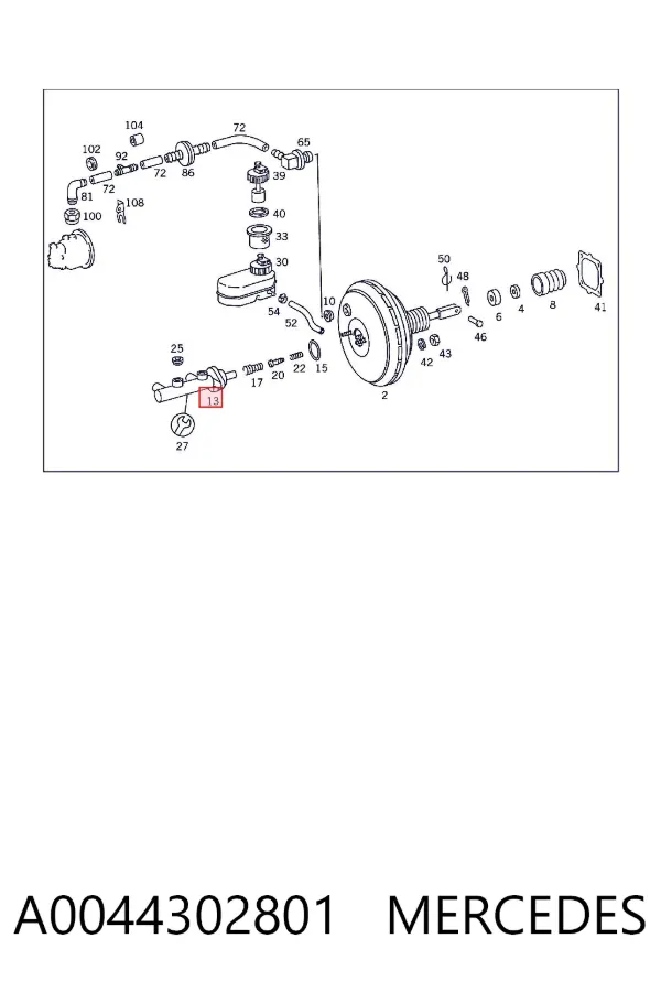 Główny cylinder hamulców A0044302801 Mercedes