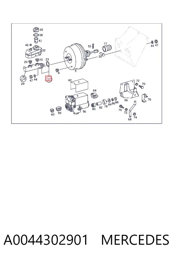 Główny cylinder hamulców A0044302901 Mercedes